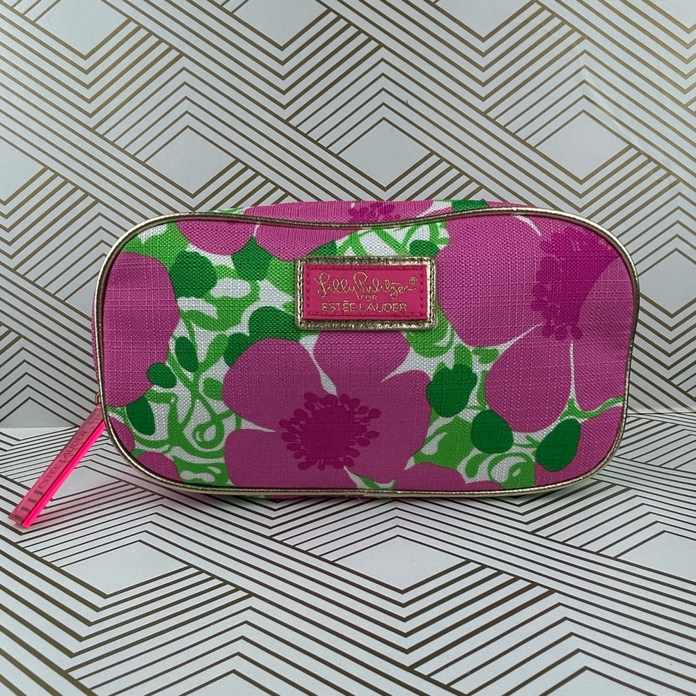 New Estee Lauder Floral Cosmetic Makeup Bag by Lilly Pulitzer Design